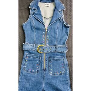 Show Me Your Mumu Denim Jacksonville Jumpsuit, Customized, Women's Small